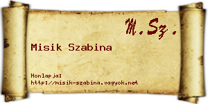 Misik Szabina névjegykártya